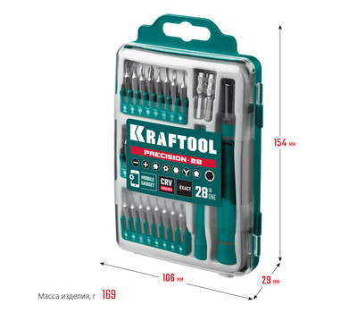Отвертка для точных работ Kraftool 28 предметов 25677
