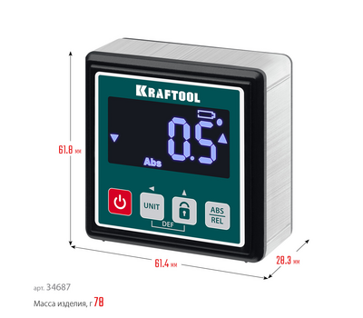 Уровень-уклономер электронный Kraftool Kompakt 4x90° 34687