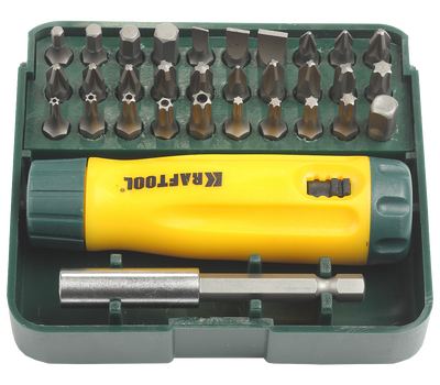 Отвертка реверсивная в мини боксе Kraftool Kompakt-32 26142-H32