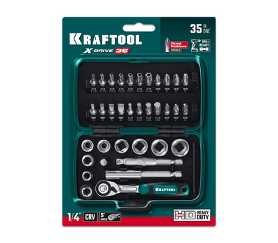 Универсальный набор инструмента 1/4″ Kraftool X-Drive 35 27974