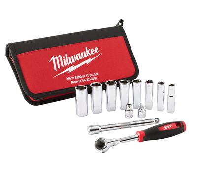 Трещотка с набором головок 3/8" Milwaukee 48229001